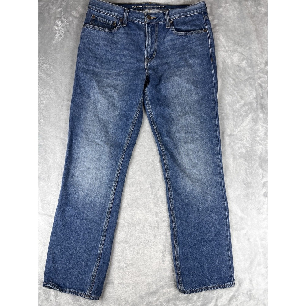 Old Navy men's  Regular Straight Denim Size 33X32 Blue Dark Wash 5-Pocket‎ pants
